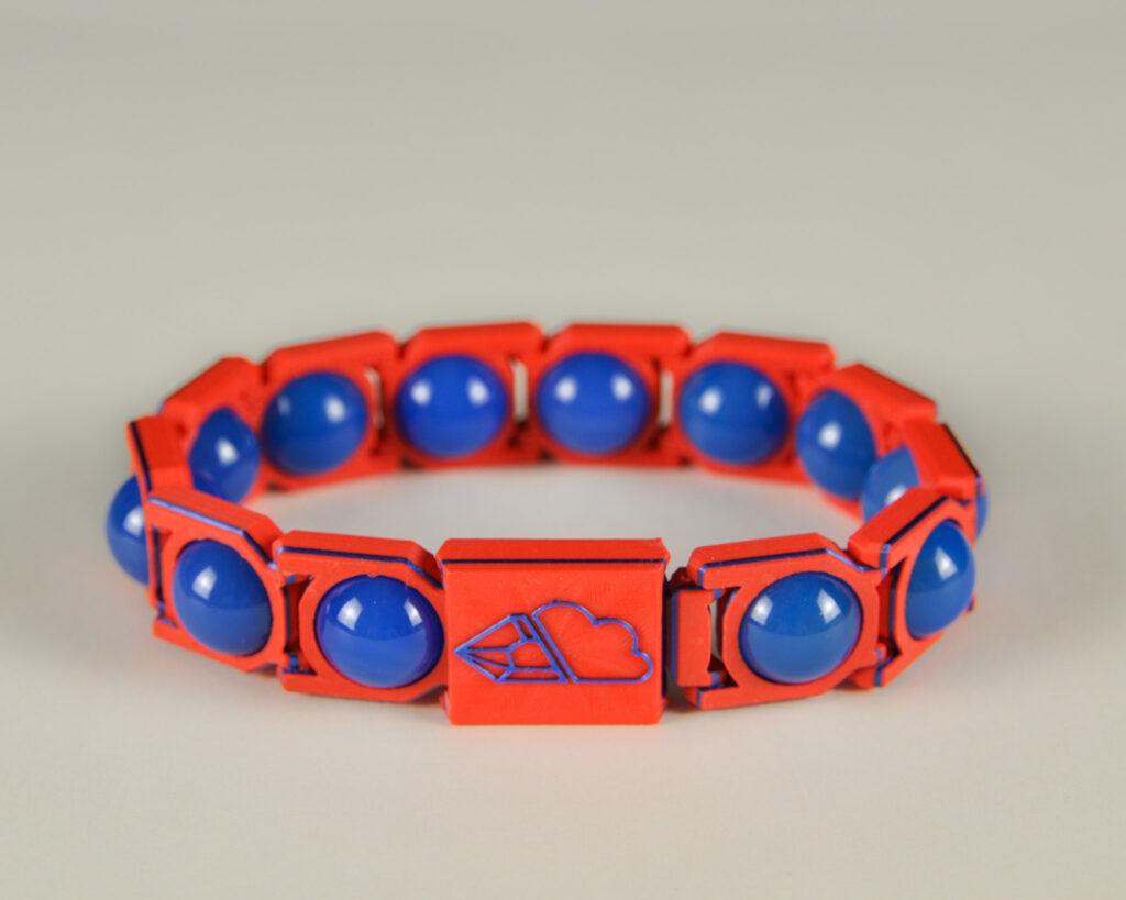 Blue Agate Sphere Bracelet · Blue & Red